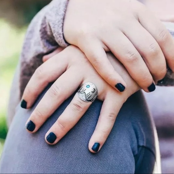 1 LEFT! ๐ BOHO Mountain Engraved CZ Gem Ring ๐ - Picture 6 of 12